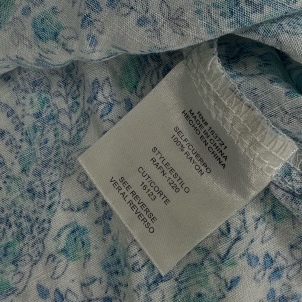 City Studio Blue Paisley Print Puff Sleeve Smocked Mini Dress - Teen Size M - Picture 7 of 8